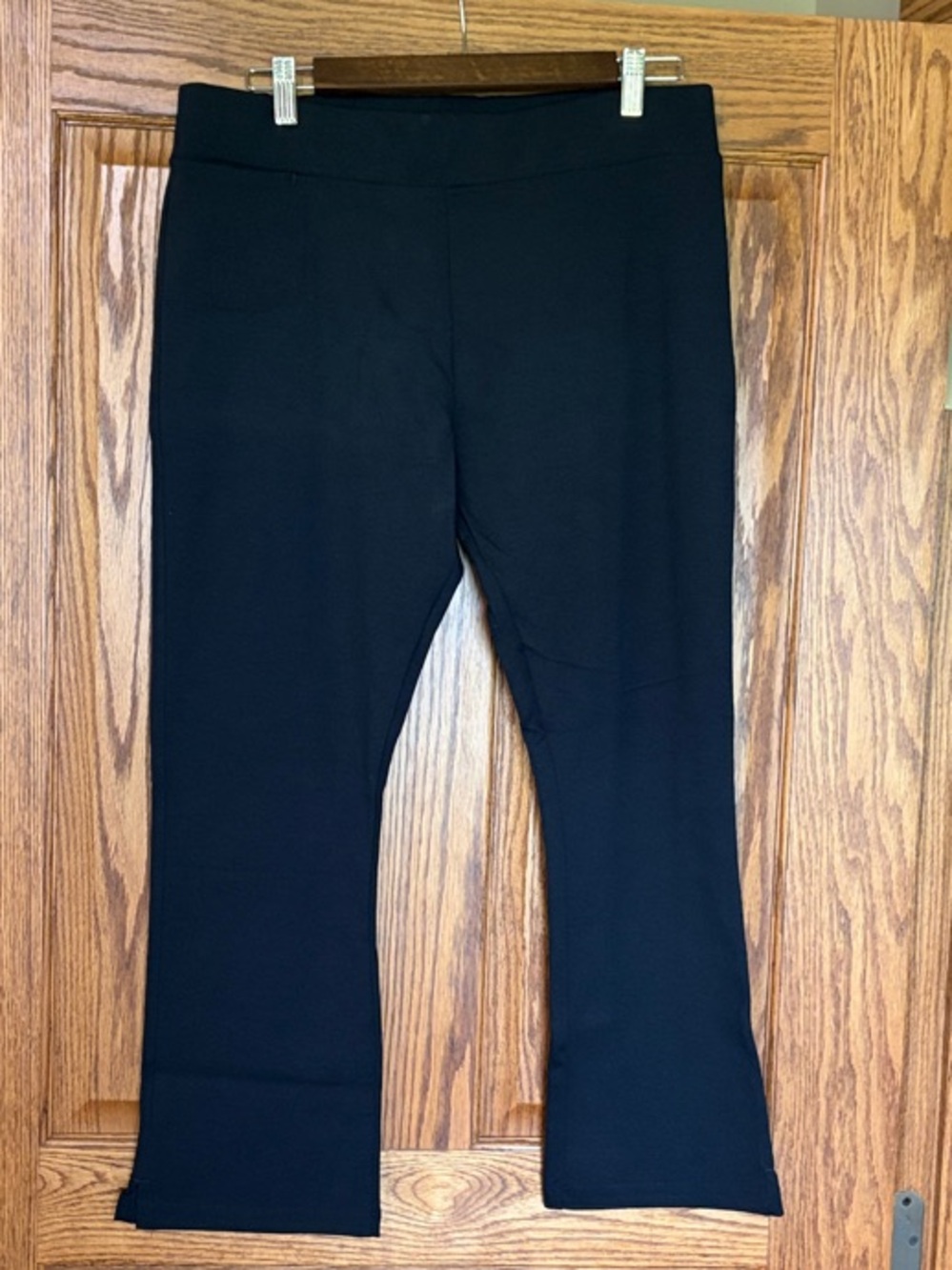 American Giant Black Womens Ponte Kick Flare Pull On Style Pants Size XL